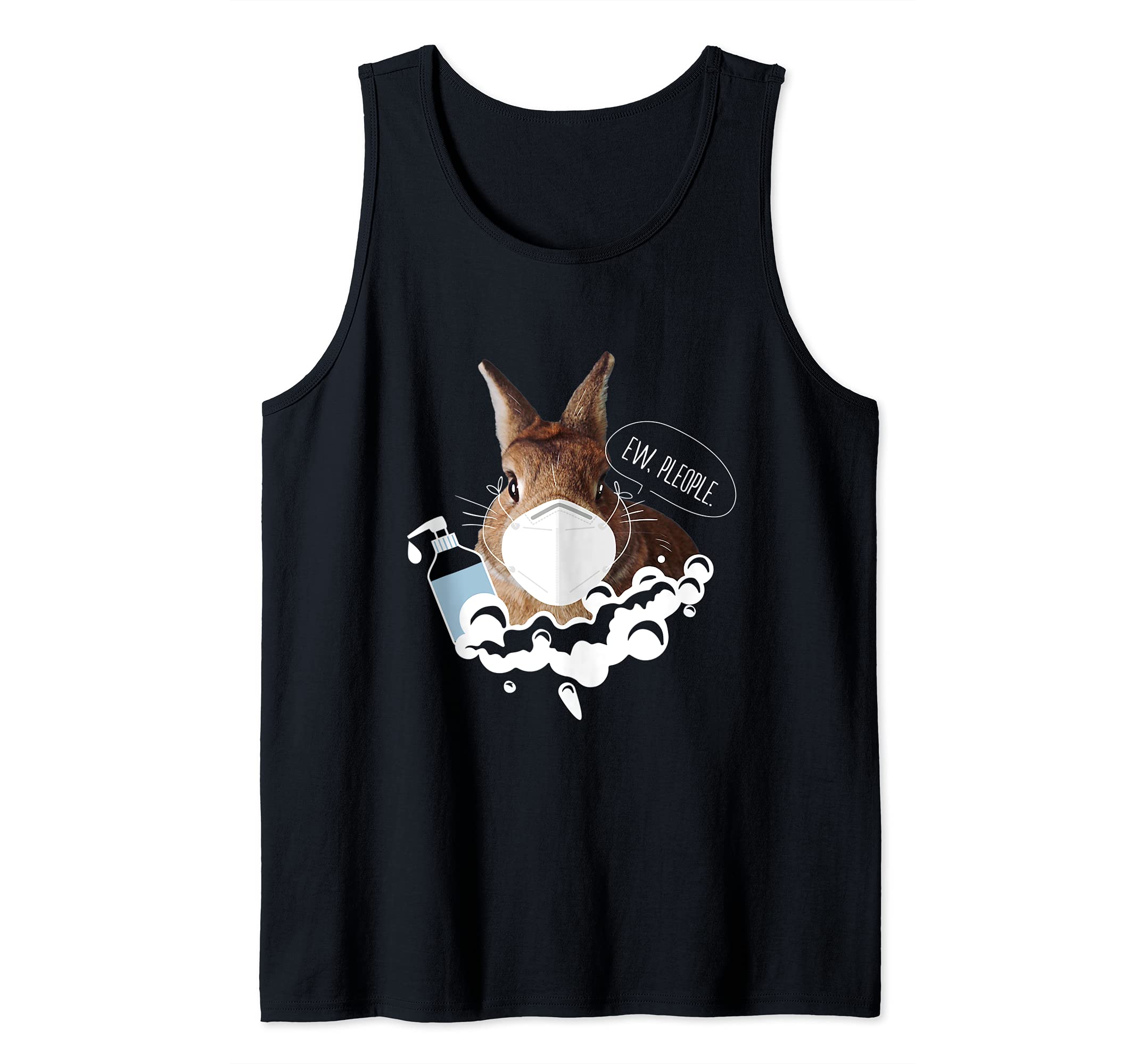 Rabbit Ew People I Bunny Wearing A Face Mask Tank Top