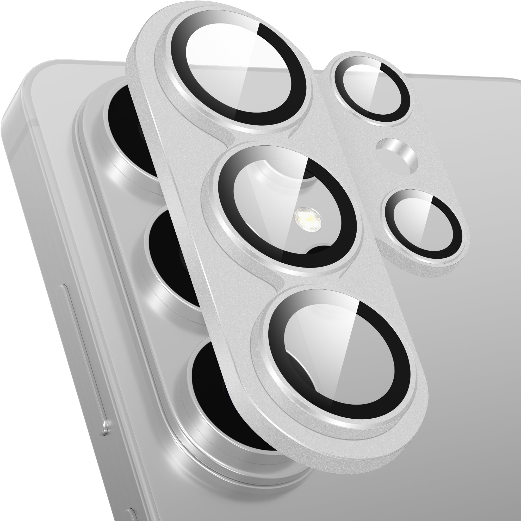 Suoman for Samsung Galaxy S26 Ultra Camera Lens Protector, [All-in-one Frosted] [Strong-Adhesion] 9H Hardness Tempered Glass Film, Not Affect Night Shots -Sliver