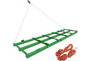 COZIVIE 6ft Heavy Duty Drag Harrow for ATV, UTV, Tractor - Adjustable Tow Behind Leveling Rake with Weight Tray for Driveway Grader, Lawn, Field, Pasture, Food Plot Maintenance​, Green(72 inch)
