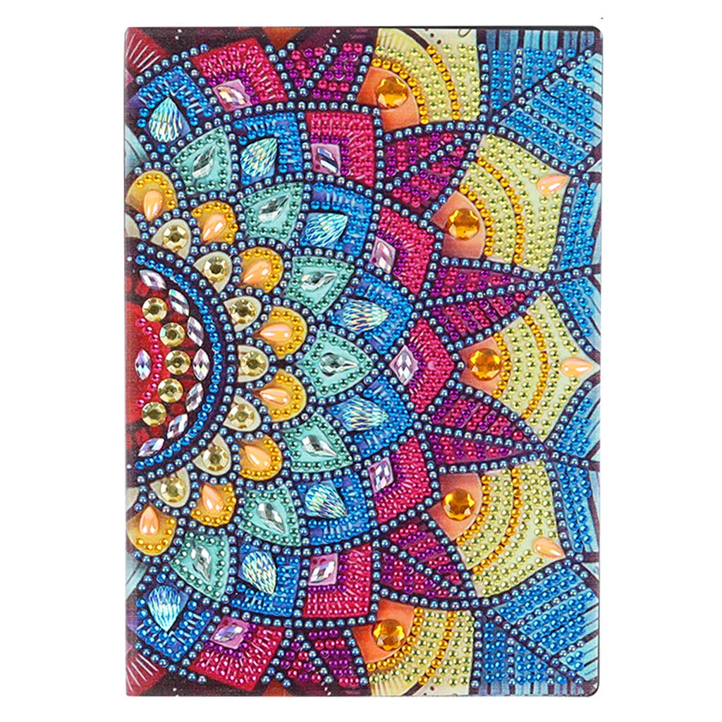 DCIDBEI Diamond Painting Notebooks Blank A5 Writing Journal Notebook with DIY Mandala 5D Diamond Painting Leather Cover 50 Plain Pages Daily Sketchbook Diary Kids Birthday Gifts 50 Sheets 120 Pages