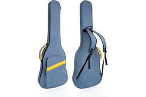 MUZNOTE Electric Guitar Bag, Electric Guitar Case Padded Electric Guitar Gig Bag 0.4 Inch Padding Soft Guitar Case with Neck Strap, Back Hanger Loop, Blue
