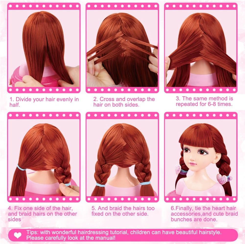 Samber Hair Braiding Practice Toy Makeup Hair Styling Doll