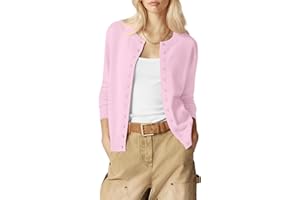 AGSEEM Womens Spring Lightweight Cardigans Long Sleeve Crew Neck Button Down Open Front Sweaters Trendy 2026
