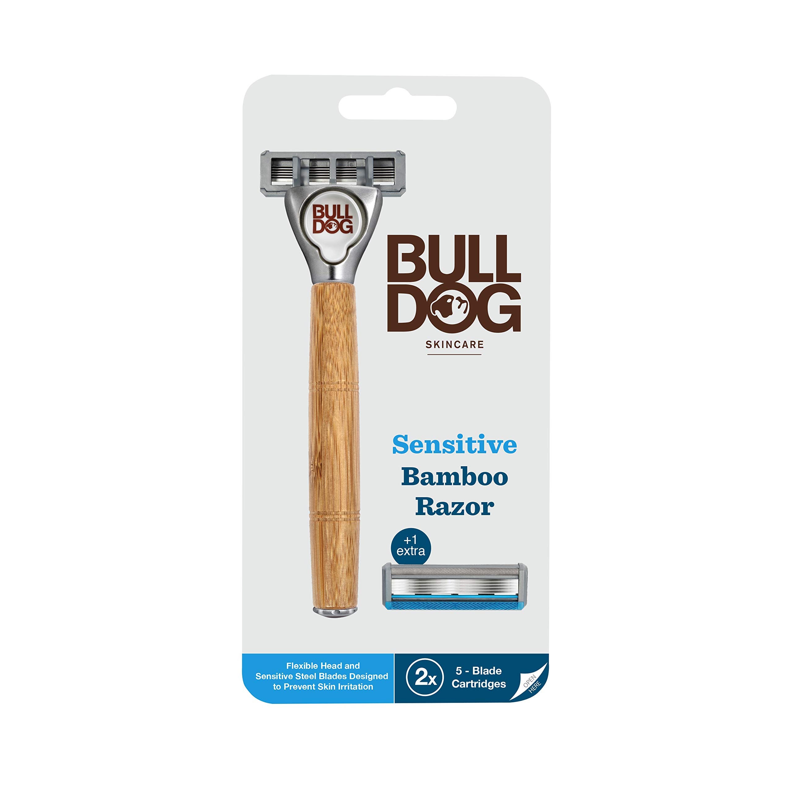 Bulldog Bamboo Razor for Sensitive Skin 2 Up, Brown