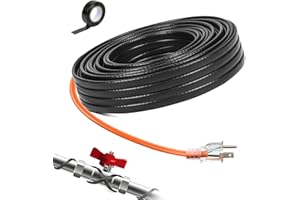 LantingMing Heat Tape for Water Pipes Roof & Gutter Snow De-Icing Heat Cable 30 feet 5 Watts Per Foot, Water Line Heat Tape Keeps Water Flowing at -40°F 5W/FT, 120V (30FT)