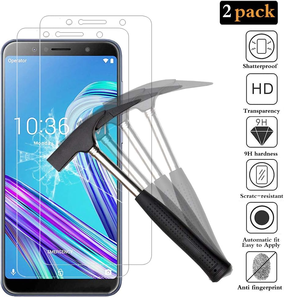 ANEWSIR Asus ZenFone Max Pro (M1) (ZB601KL) Screen Protector, Tempered Glass Screen Protector with [Lifetime Replacements Warranty] [9H Hardness] [Crystal Clarity] for Asus ZenFone Max Pro.