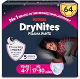 HUGGIES DryNites Girls Pyjama Pants 4-7 Years 17-30kg 64 Count