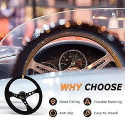 VOONKE Universal Racing Steering Wheel,13.6" Grip