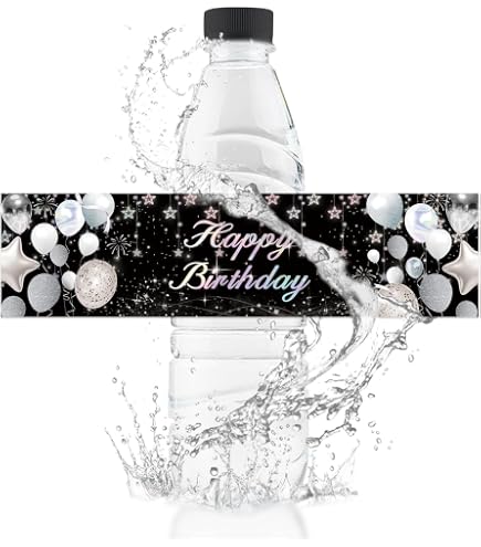 Water Bottle Wraps Happy Birthday Water Bottle Labels, Birthday ...