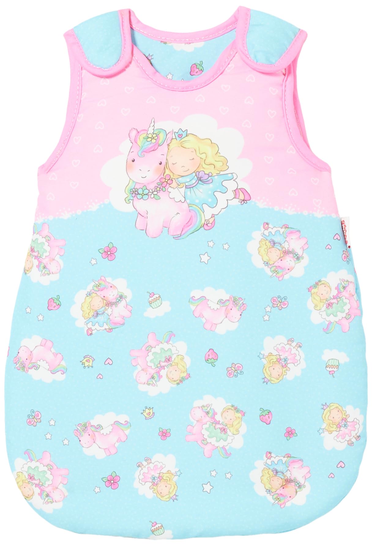 Heless 1994 Sleeping Bag for Dolls, Unicorn Emil and Fairy Emma, Size 28-35 cm