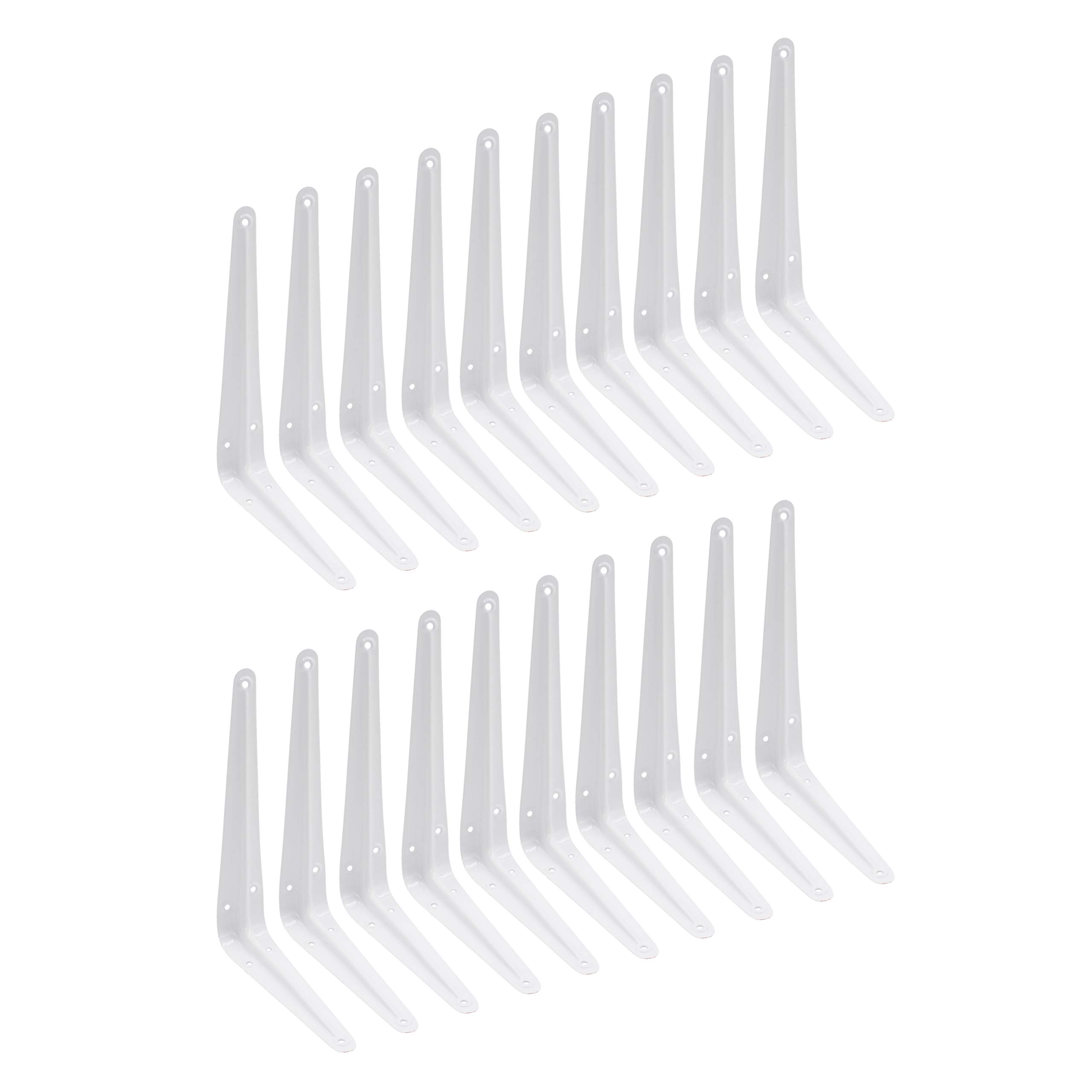 EAI London Shelf Brackets | White 200x150mm / 8x6 Inch Shelving Support Bracket | Pack of 20