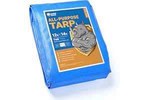 GUARD SHIELD Blue Tarp Waterproof 12x14 Feet Medium Duty All Purpose Poly Tarps Cover 7mil