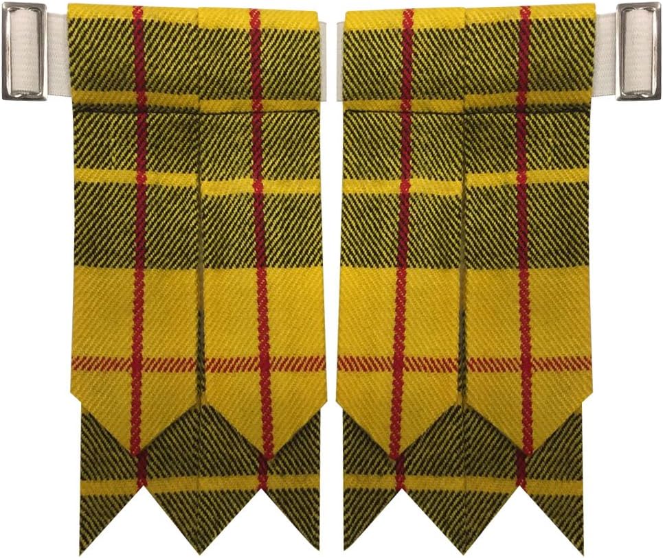 AAR Tartans Kilt Flashes with Heavy Buckle Elastic Adjusters Fit