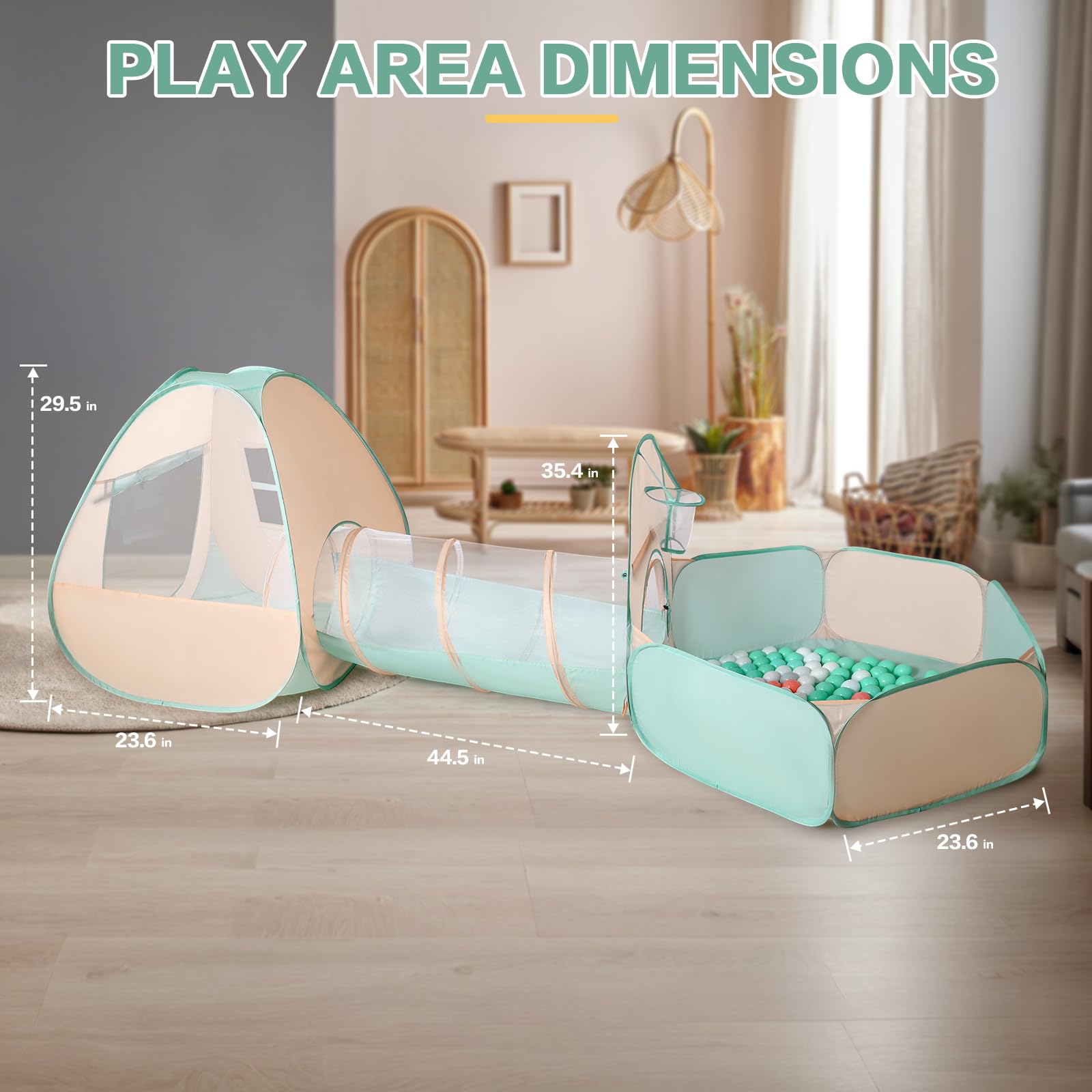 Play Tent Pop Up for Kids: Indoor and Outdoor Playhouse with Ball Pit and Tunnel for Toddlers, Boys, Girls, and Babies - Ideal for Playroom Toys or Christmas Fun