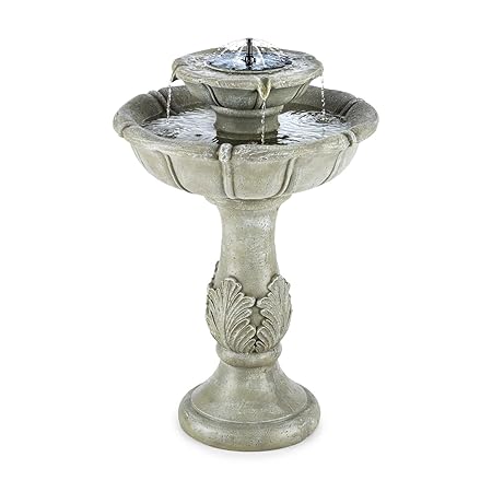 blumfeldt Adelsbrunn Springbrunnen • Gartenbrunnen • Zierbrunnen • Vogeltränke • Zwei Ebenen • 200 Liter/h Pumpleistung • IP6