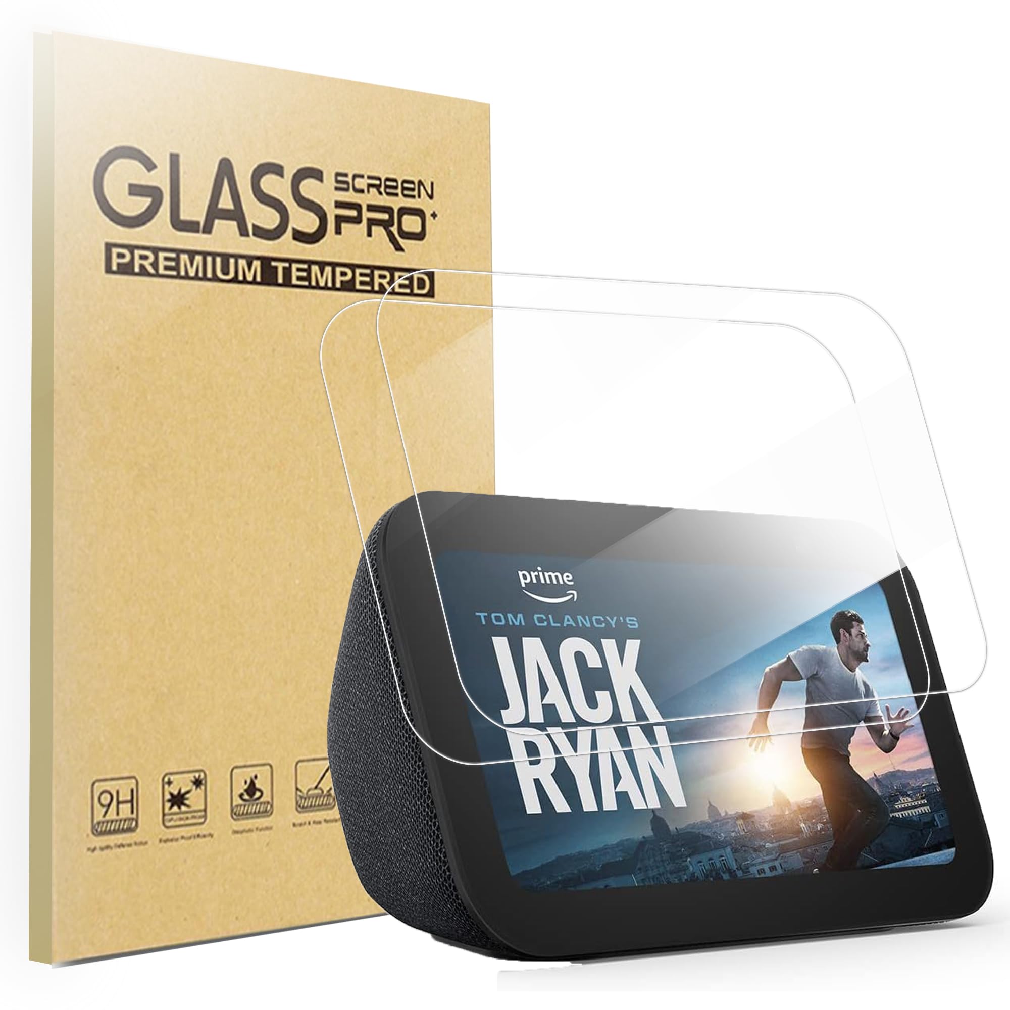 Blueshaweu Compatible for Echo Show 5 3rd Gen Screen Protector, [2 Pack] 9H Tempered Glass Screen Protector Film Compatible with Echo Show 5 (3rd Gen, 2023 release) (2 pack)
