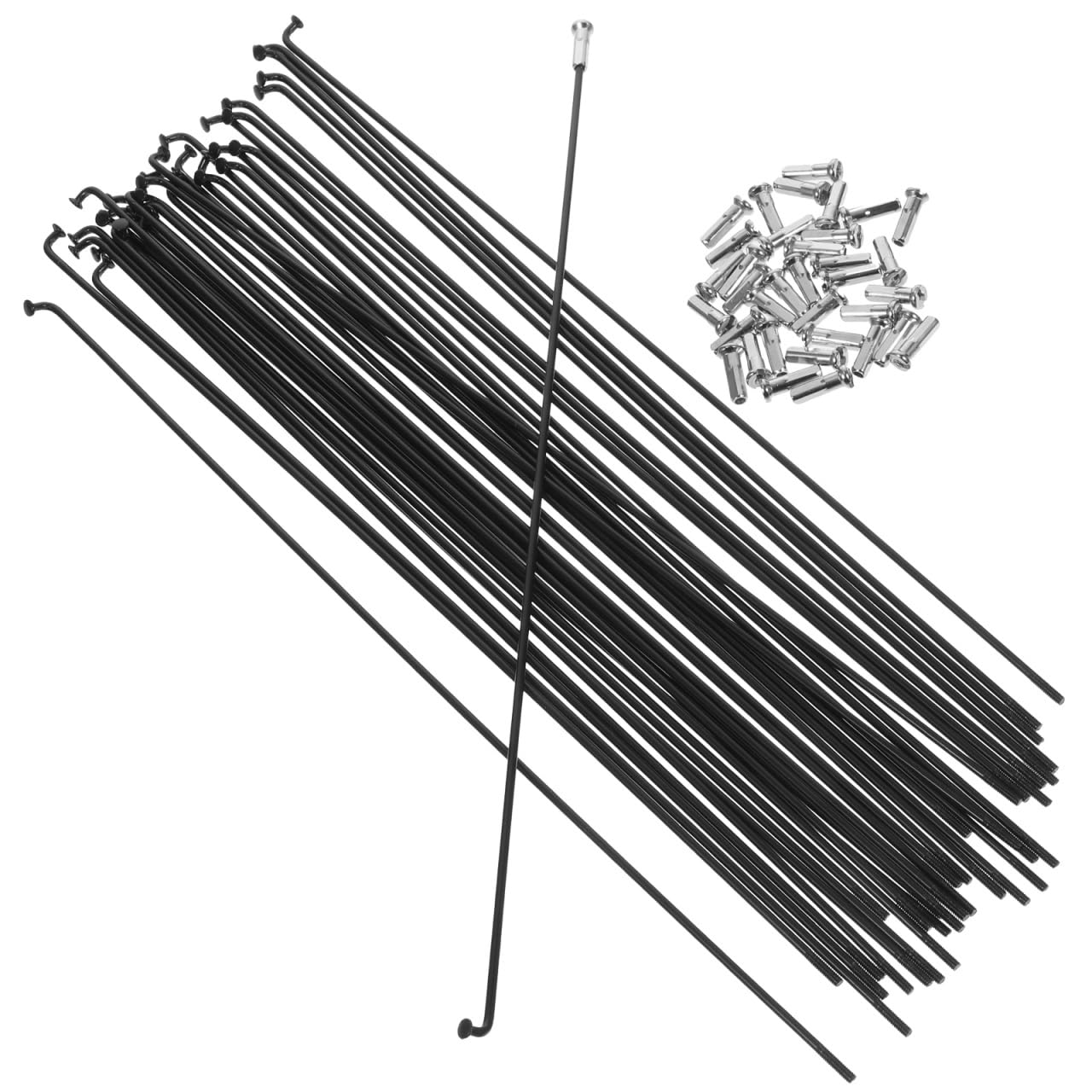 VORCOOL 36Pcs 14G J Bend Bicycle Mountain Bike Steel with Carbon Spokes and Nipples 260mm