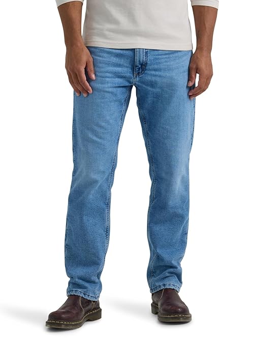 Lee Men's Legendary Relaxed Straight Jean Coast-Gray Fleece-Lined 35W x 30L