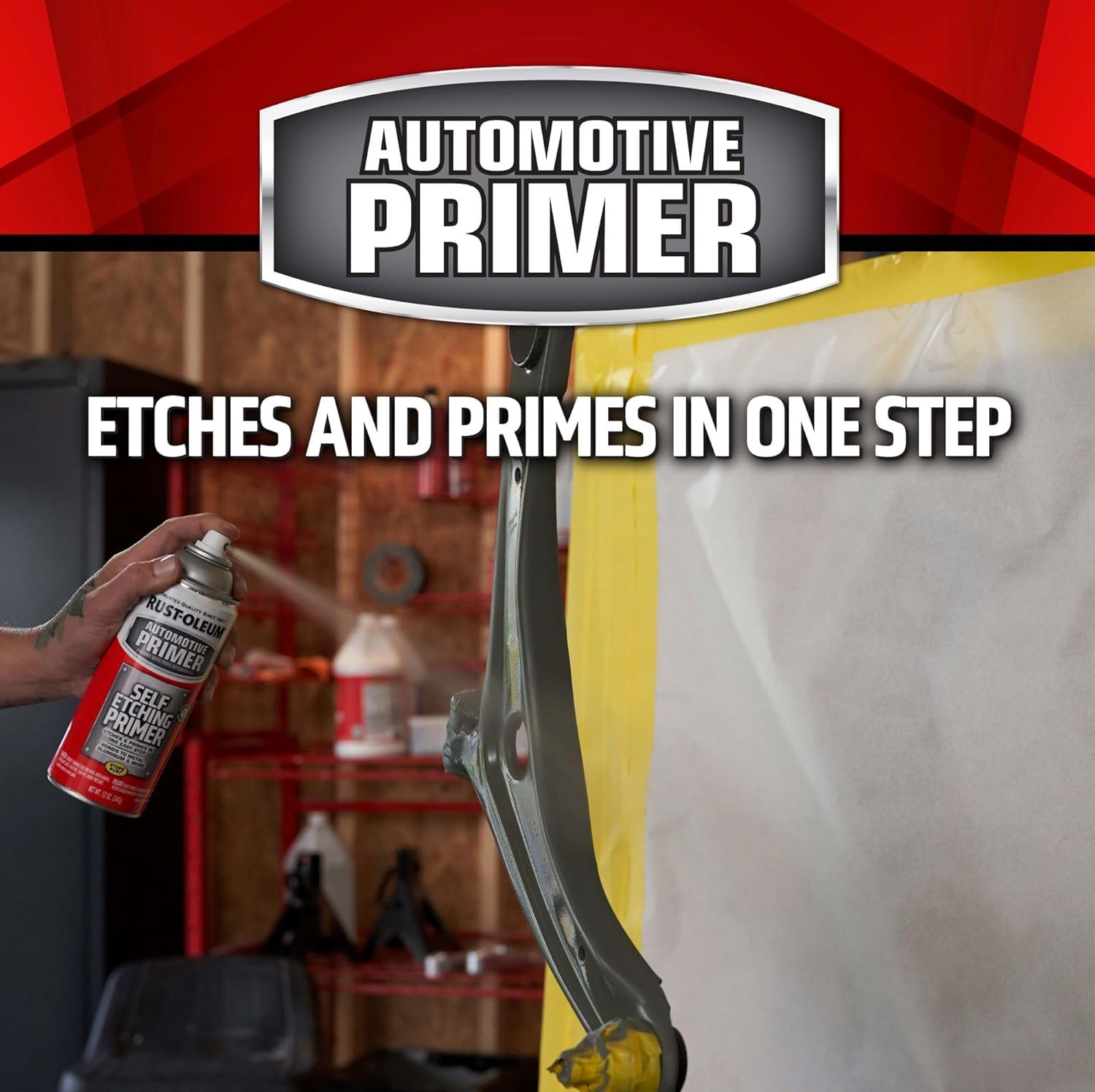 Rust-Oleum 249322 Automotive Self Etching Primer Spray, 12 oz, Matte Dark Green