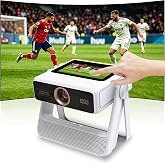 Aepuesem Smart Projector with 7" Touchscreen, Native 1080P 4K Supported Portable Projector, WiFi 6 &amp; Bluetooth Audio, Auto Focus &amp; Keystone, 180&deg; Stand, Built-in Apps, 60-300" Home Movie Projector