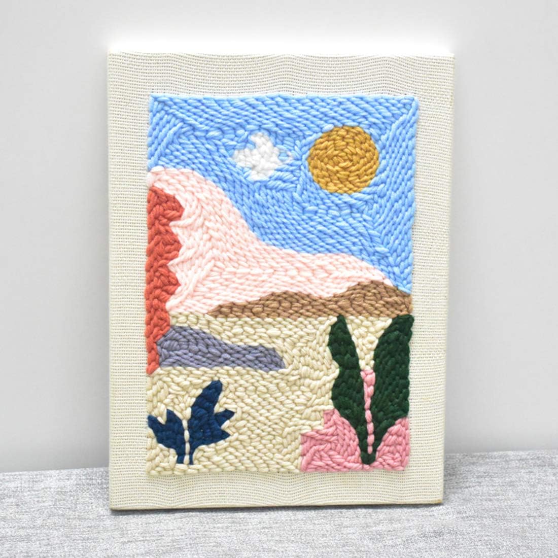 Amazon Com Yamix Rug Hooking Kit For Beginners Punch Needle Starter Kit Diy Latch Hook Craft Kit Knitting Wool Embroidery Handcraft Kit For Kids And Adults Sunny