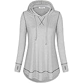 AxByCzD Womens Long Sleeve Workout Yoga Gym Shirts Fall Winter Athletic Hoodies with Thumb Holes