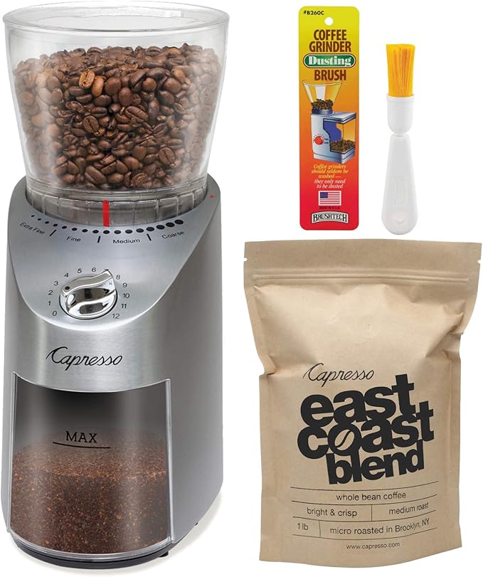 Capresso 575.05 Infinity Conical Burr Grinder, Stainless