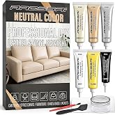 Neutral Color Leather &amp; Vinyl Repair Kit for Furniture, Couches &amp; Car Seats | Blend cream, beige, black, white and gray; repairs scratches, cracks, tears, holes and peeling on genuine or faux leather.