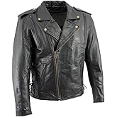 Milwaukee Leather LKM17004 Men's Classic Premium Black Vented Motorcycle Leather Biker Riders Jacket - Small
