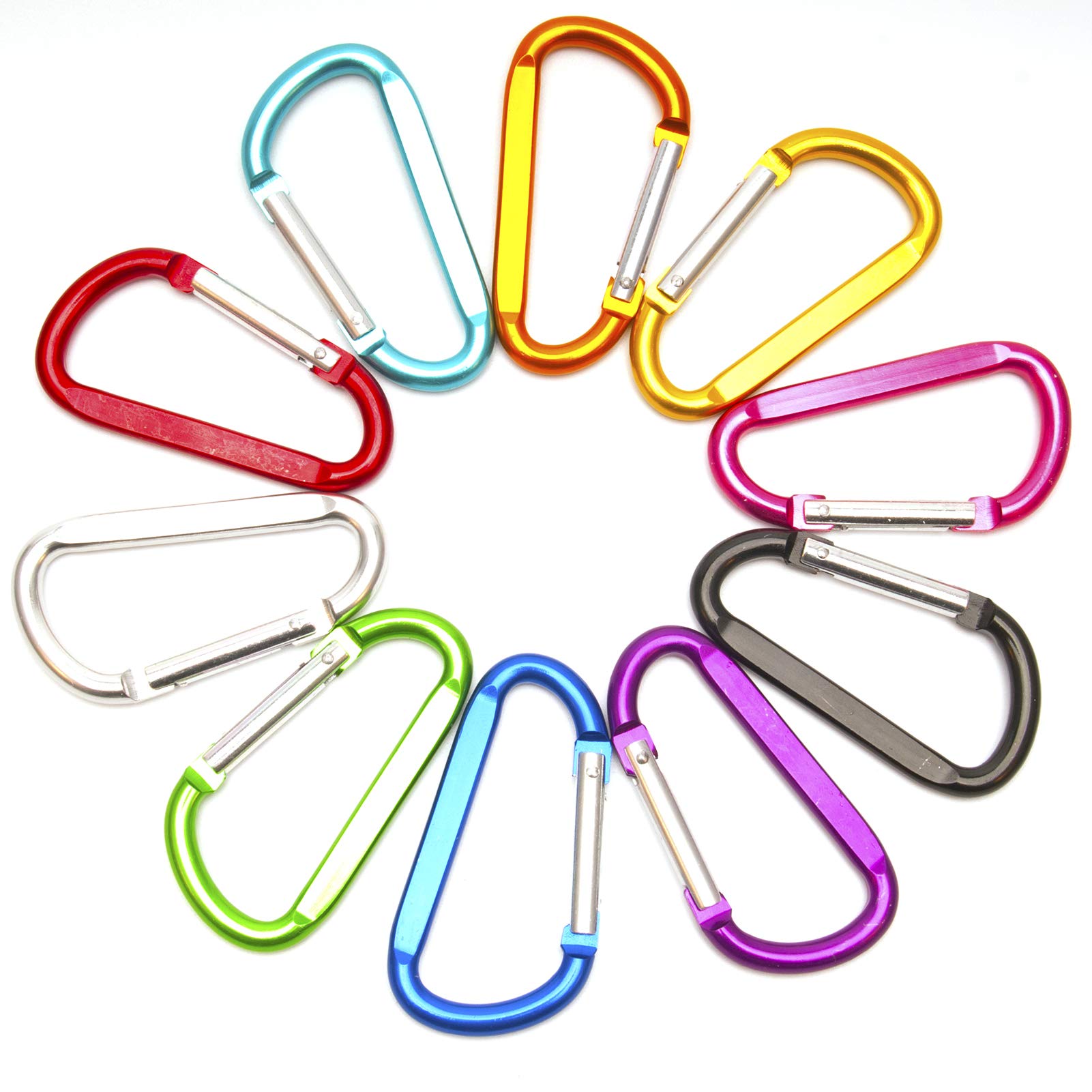 Carabiner Clip D-ring Aluminum Alloy Climber Lock Ring Key Ring Lock Ring Buckle, Used for Outdoor Camping, Fishing, RV Travel, Backpack (10, 78MM)