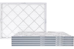 Amazon Basics 20x25x1 Air Filter 6 Pack, MERV 8 AC Furnace Filters (Actual Size: 19.75" x 24.75" x 0.75")