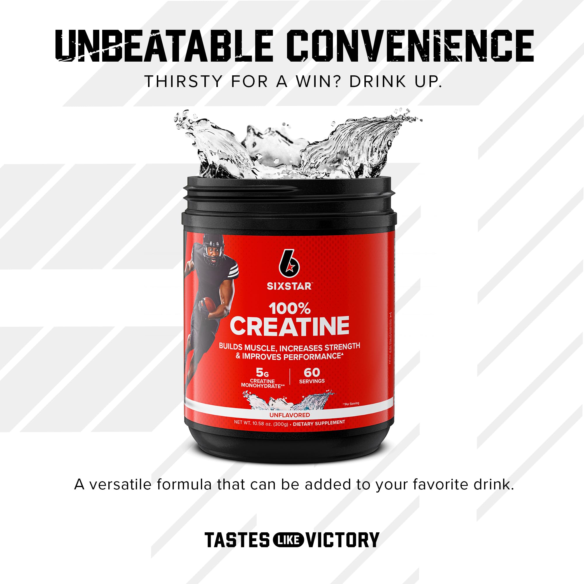 Six Star 100% Creatine Monohydrate Powder - Unflavored Micronized Creatine Monohydrate Supplement for Workout Performance, Muscle Building & Strength - Creatine Powder for Women & Men - 60 Servings