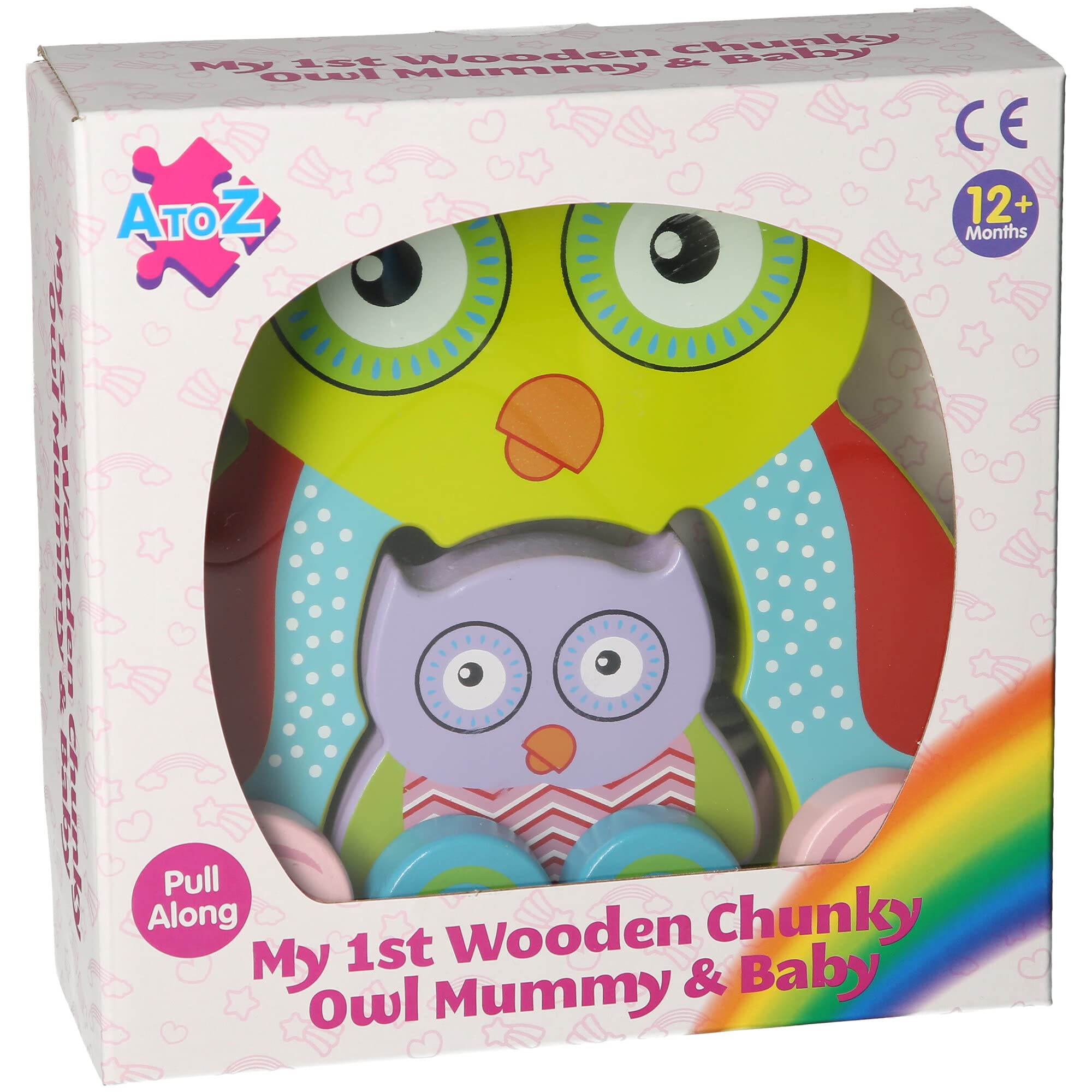 Padgett Bros WOOD CHUNKY OWL PULL ALONG