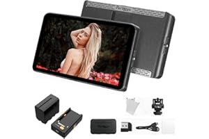Portkeys LH7P 7inch Camera Monitor+Battery, 1000nit High Brightness 1920 x 1080 IPS Touchscreen Monitor, with Built-in Wireless Module, Support Stretch Effects, 3D LUT Output for DSLR Cameras (Black)