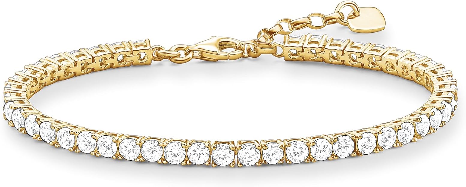 THOMAS SABO Damen TennisArmband 925er Sterlingsilber; 750er Gelbgold