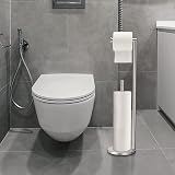 YUET Freestanding Toilet Paper Holder Stainless Steel Brushed Nickel 5 Roll view 2
