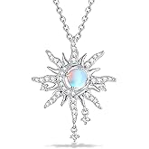 FANCIME Soluna Nexus Necklace for Women Sterling Silver Moon Jewelry Sun Pendant Fine Jewelry Gemstone Birthday Mothers Day Gifts for Wife