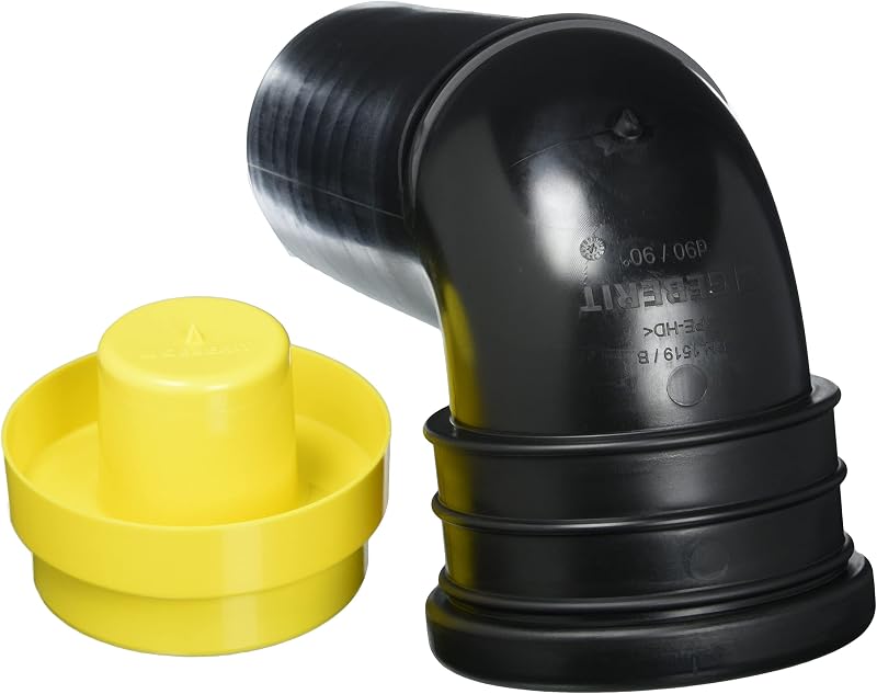 Geberit PE 366061161 Wall Mounted Toilet Bend 90 Degree DN90/90 Black GIS Duofix
