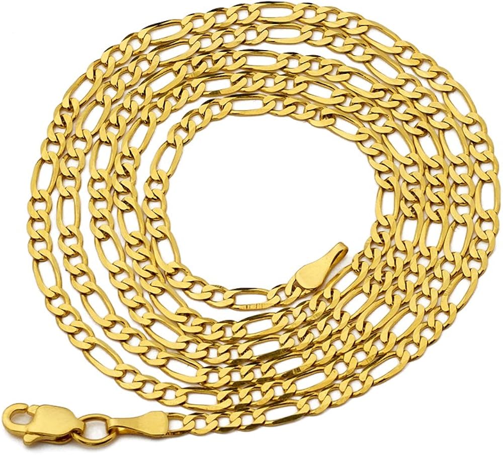 Solid Figaro Chain Necklace Jewelry 