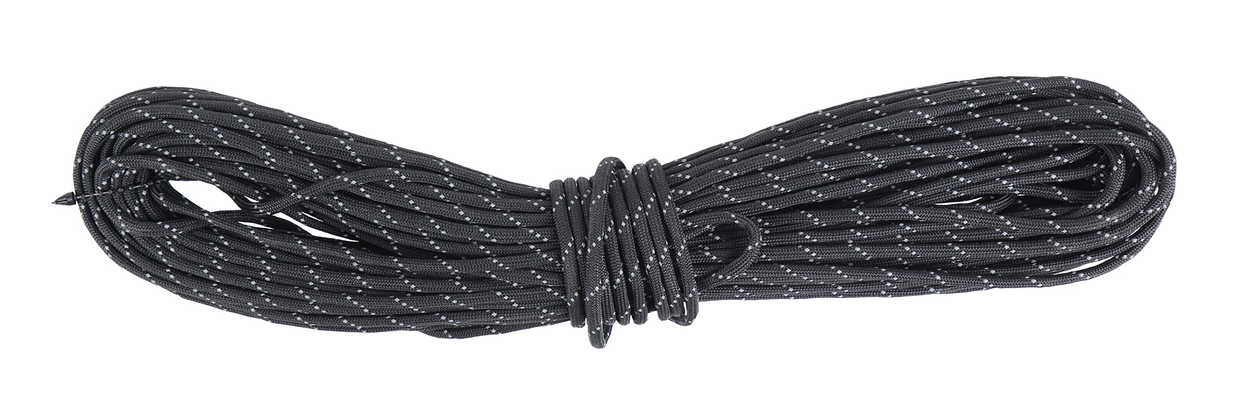 Lifesystems Paracord 550lb, 7-core, Reflective, 33 metres length, Black