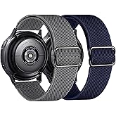 AHXLL 2PACK Nylon Smartwatch Bands Compatible with Samsung Galaxy Watch 7/6/5/4 44mm 40mm/Galaxy Watch FE/Watch 6 4 Classic 42mm 46mm 43mm 47mm/ Watch 5 Pro 45mm/Active 2,20mm Stretchy Sport Band