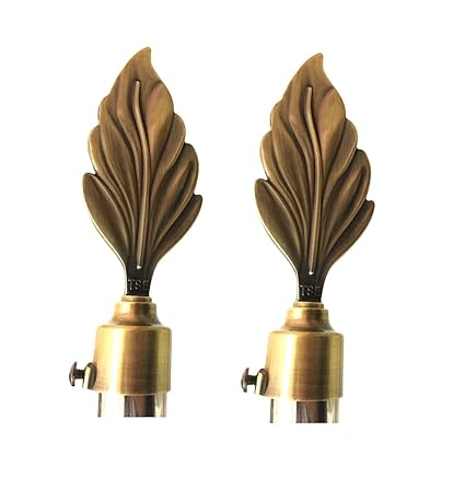 Antique Brass Leaf Golden Color Curtain Knob
