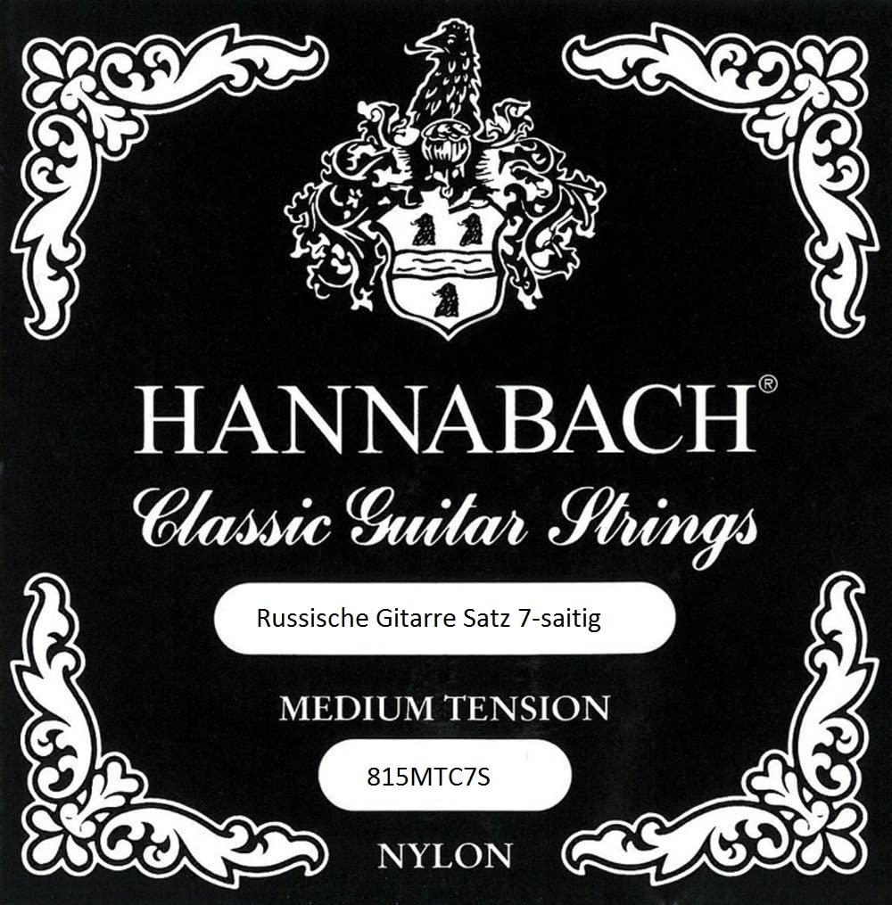 Hannabach Classical Guitar Strings Series 815 Medium Tension for Russian Guitar, scale 640-660 mm, set 7-string - 815MTC7S