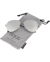 Lunettes De Soleil Sojos SJ2052 – Forme œil De Chat Rétro – Verres UV400 – Cadre Métal/PC