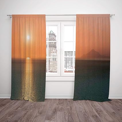 Amazon Com Polyester Window Drapes Kitchen Curtains Burnt Orange