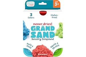 Chuckle & Roar - Grand Sand - Tactile Construction Sand - Educational Fun for Preschoolers - Fidget Arts and Crafts for Toddlers - Never Dries - Ages 3 and Up