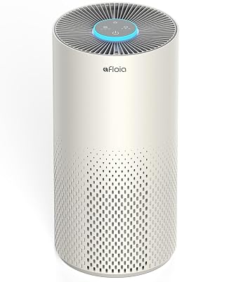 Afloia Air Purifier for Home Bedroom Large Room Up to 1076 Ft², 3-Stage Filter Air Purifiers for Bedroom, Remove Dander Pets Hair Pollen Mold Smoke, 7 Colors Light, Kilo Grey
