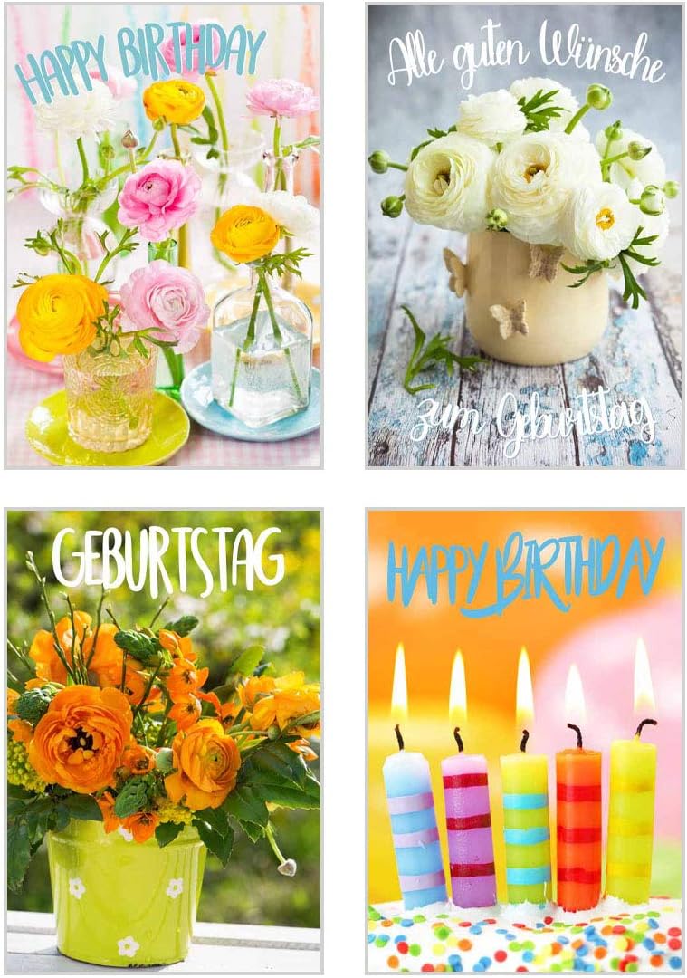 Edition Seidel Set of 20 Exclusive Premium Birthday Cards with Envelope Greeting Card Birthday Card Man Woman Cards Happy Birthday Billet Sayings - Image 5