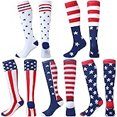 Zoooyawn 10 Pairs 250th American Anniversary Flag Socks Camo Socks Patriotic Men over The Calf for Soccer Baseball Football