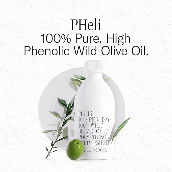 FOREVER YOUNG PHELI | 100% PURE POLYPHENOL RICH OLIVE OIL ORGANIC (1224 MG/KG) | EARLY HARVEST COLD PRESSED AND UNFILTERED WILD OLIVE OIL| CHEMICAL FREE DIETARY SUPPLEMENT | 300ML (10FL.OZ)